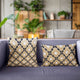 Plutus Velvet Majestic Gold, Black, Cream Handmade Luxury Pillow, 20"x20"