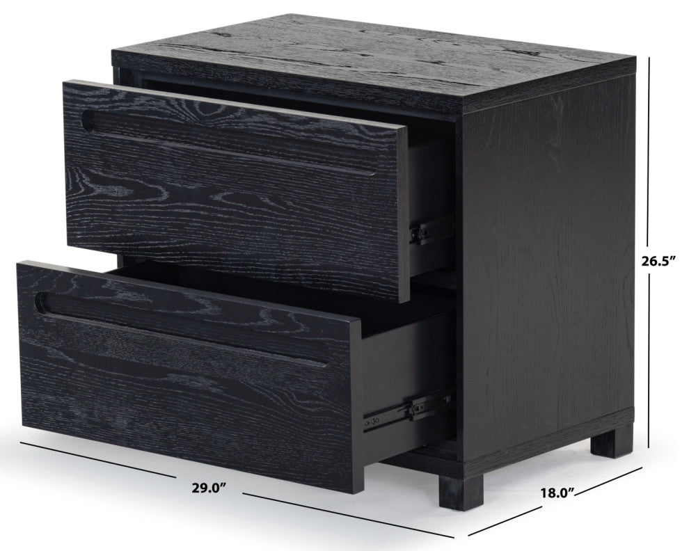 Safavieh Couture Tobiette 2 Drawer Nightstand, Black