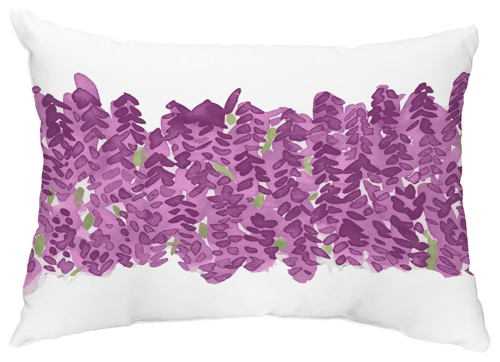 Flower Bell Bunch 14"x20" Pink Decorative Floral Outdoor Throw Pillow , Purple