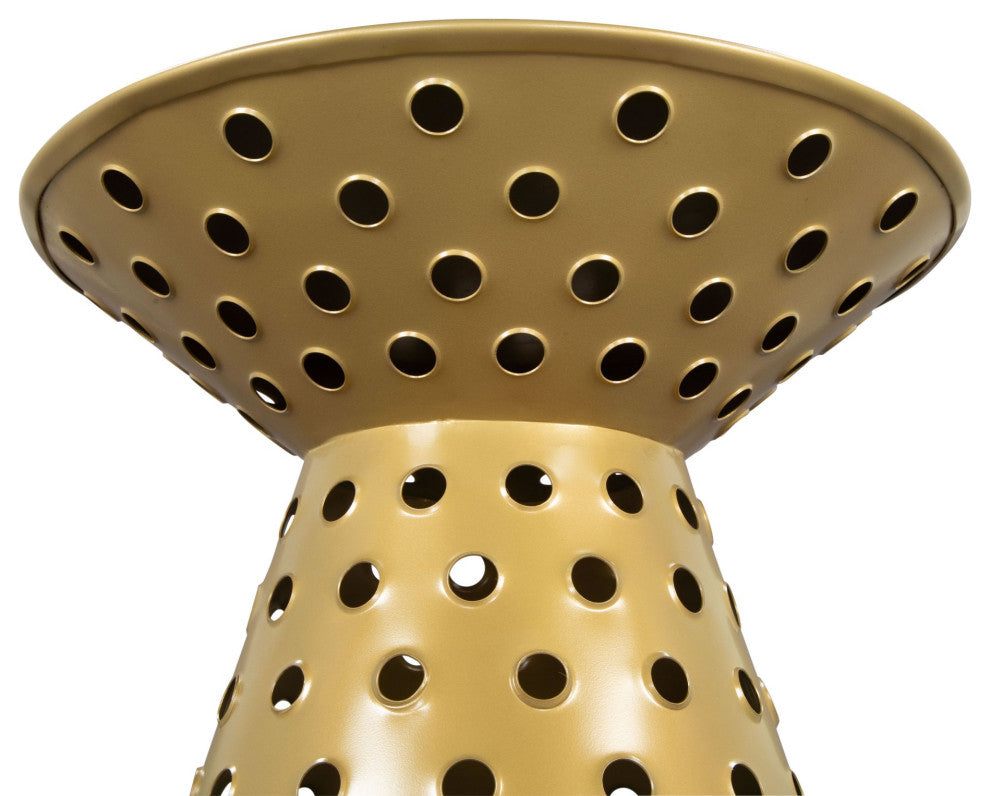 Sofa Side Table, Round, Aluminum, Metal, Gold, Lounge Cafe Lobby Hospitality
