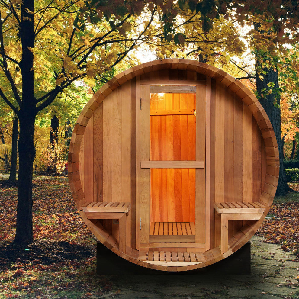 6-Person Patchwork Red Cedar Traditional Steam Sauna