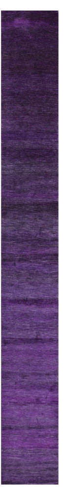 2' 5" X 19' 11" Runner Wool and Silk Super Savannah Gabbeh Handmade Rug Q8997