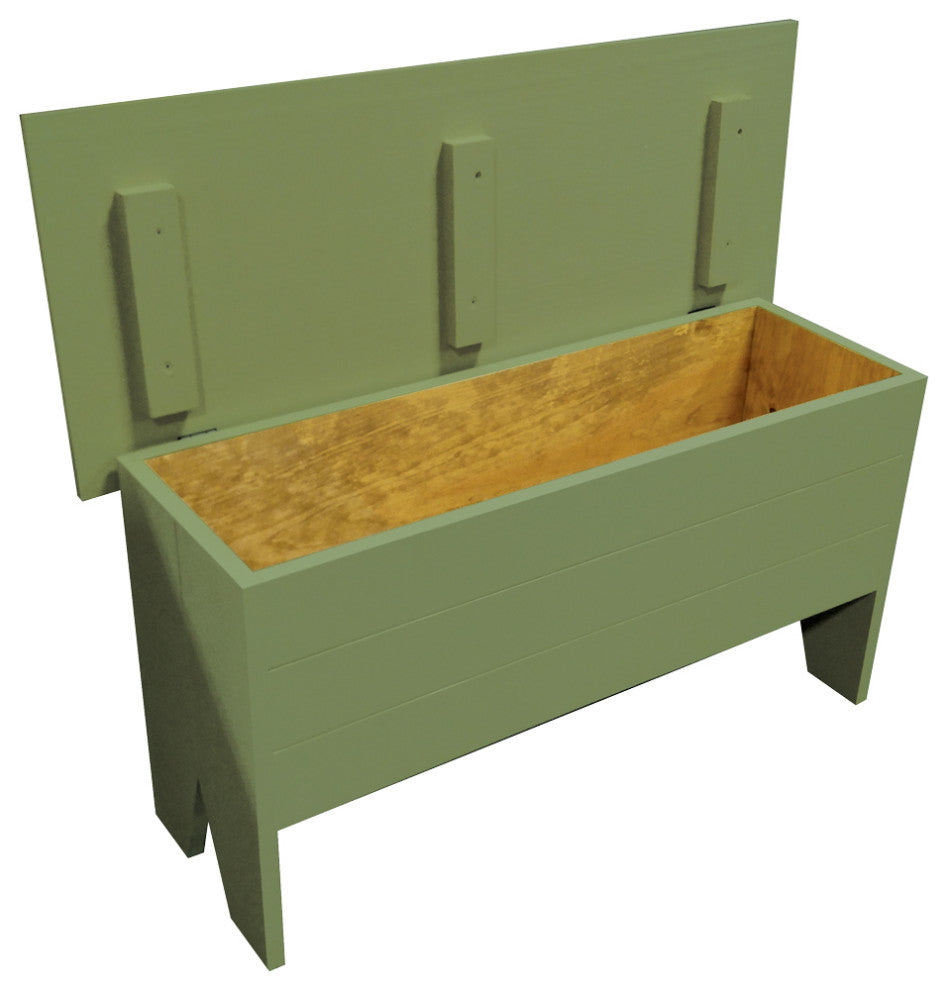Wooden Storage Bench, Sage