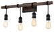 Hilary 4-light Antique Black and Faux Wood Grain Wall Sconce