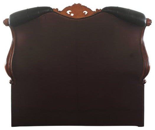 Jazlyn Ornamental Baroque Standard Bed, Cherry Oak, Queen
