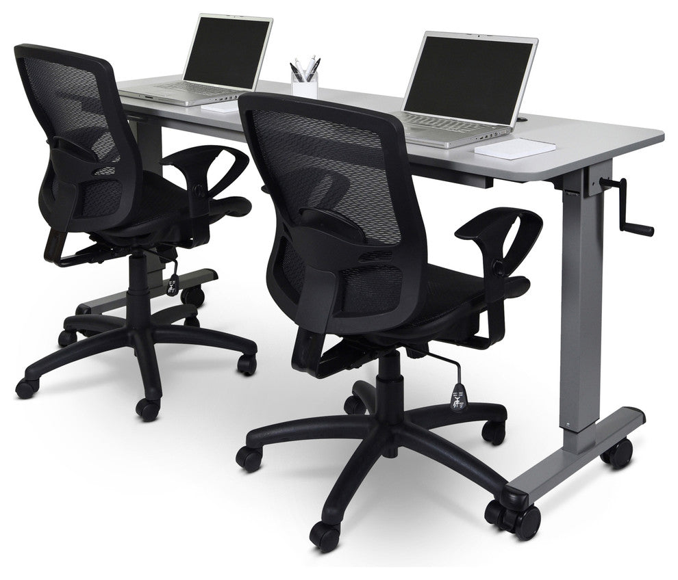 Luxor STAND-NESTC-72 72" Adjustable Flip Top Table With a Crank Handle