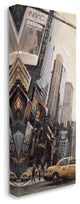 New York City Street Cityscape Painting, 17"x40"