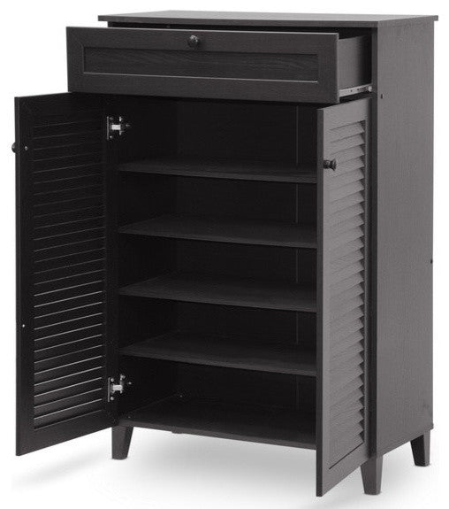 Harding Espresso Shoe-Storage Cabinet