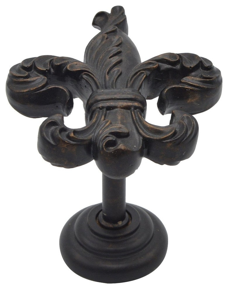 Fleur de Lis Medallion Drapery Holdback, Bronze