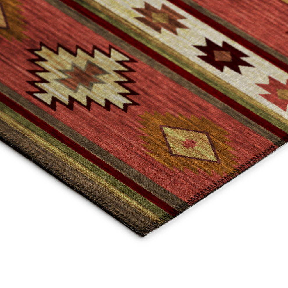 Indoor/Outdoor Phoenix PH4 Paprika Machine Washable 8' x 8' Round Rug