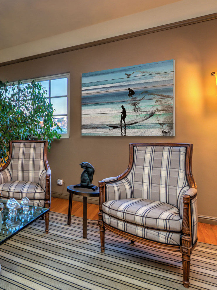 "Wave Jumping" Print on White Wood, 45"x30"