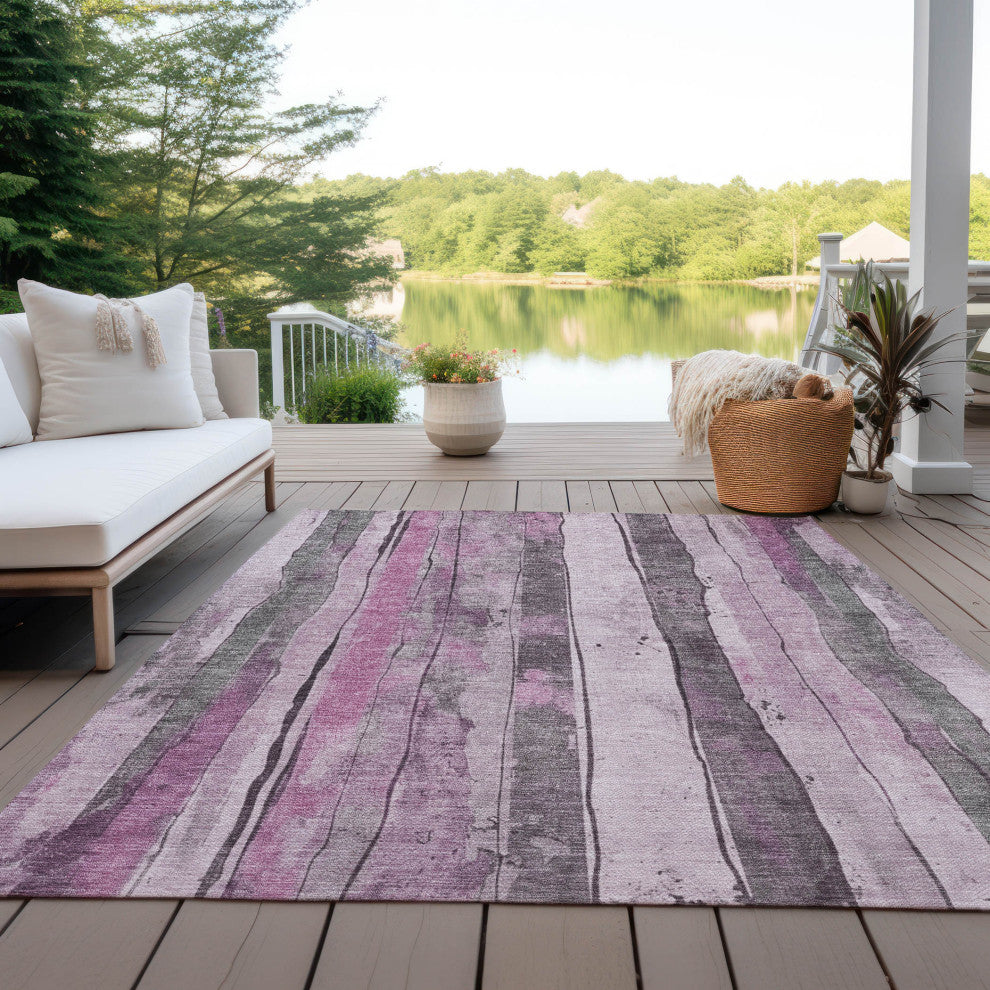 Machine Washable Indoor/Outdoor Chantille ACN1874 Pink 8' x 10' Rug