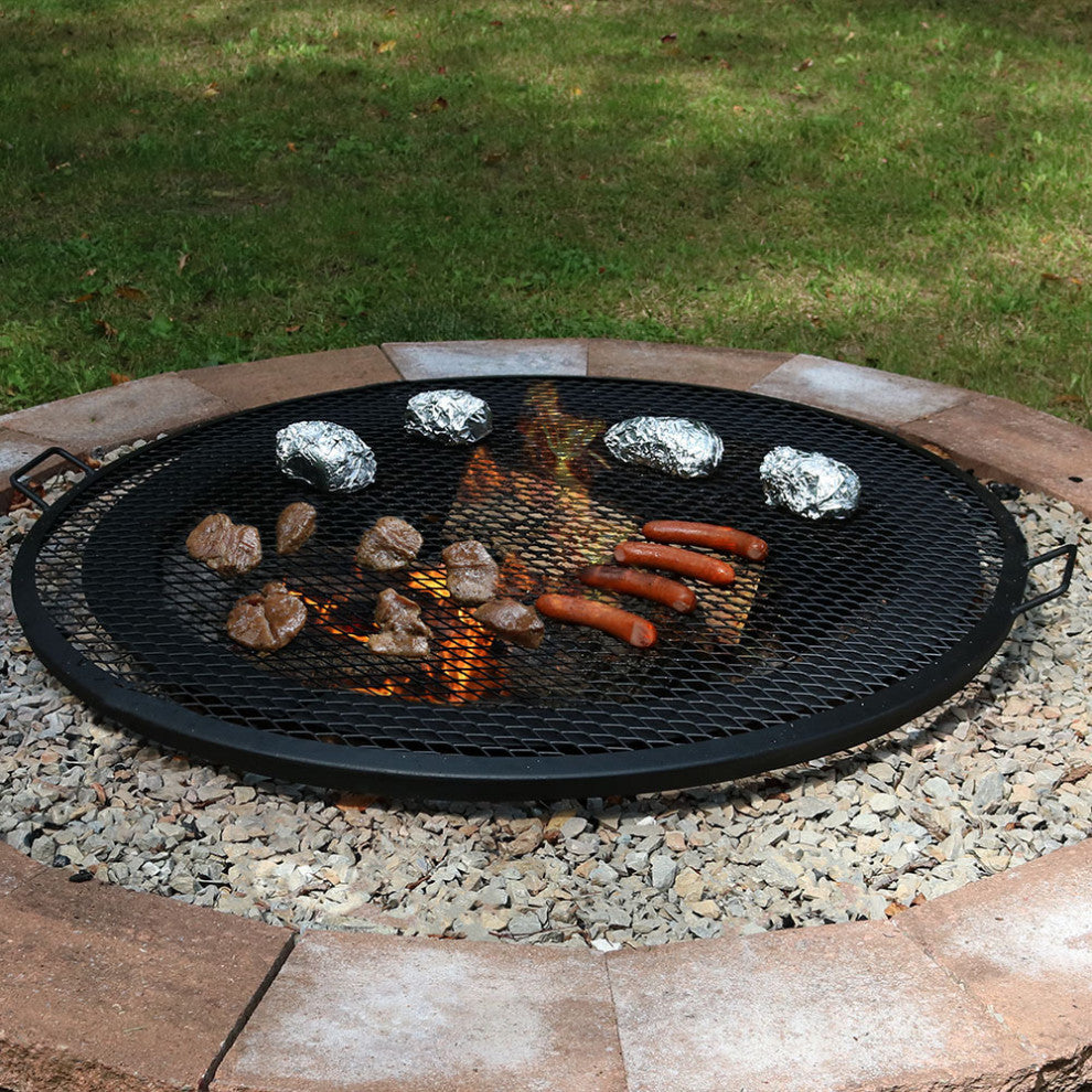Sunnydaze X Marks Outdoor Fire Pit Cooking Grill Grate, 37" Diameter