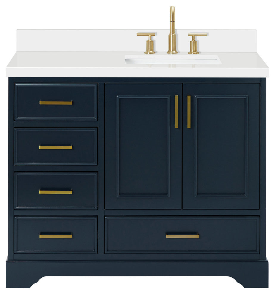 Ariel Stafford 43" Single Right Offset Rectangle Sink Bathroom Vanity