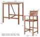 Costway 3PCS Bar Set Acacia Wood Bar Height Patio Bistro Dining Set Outdoor