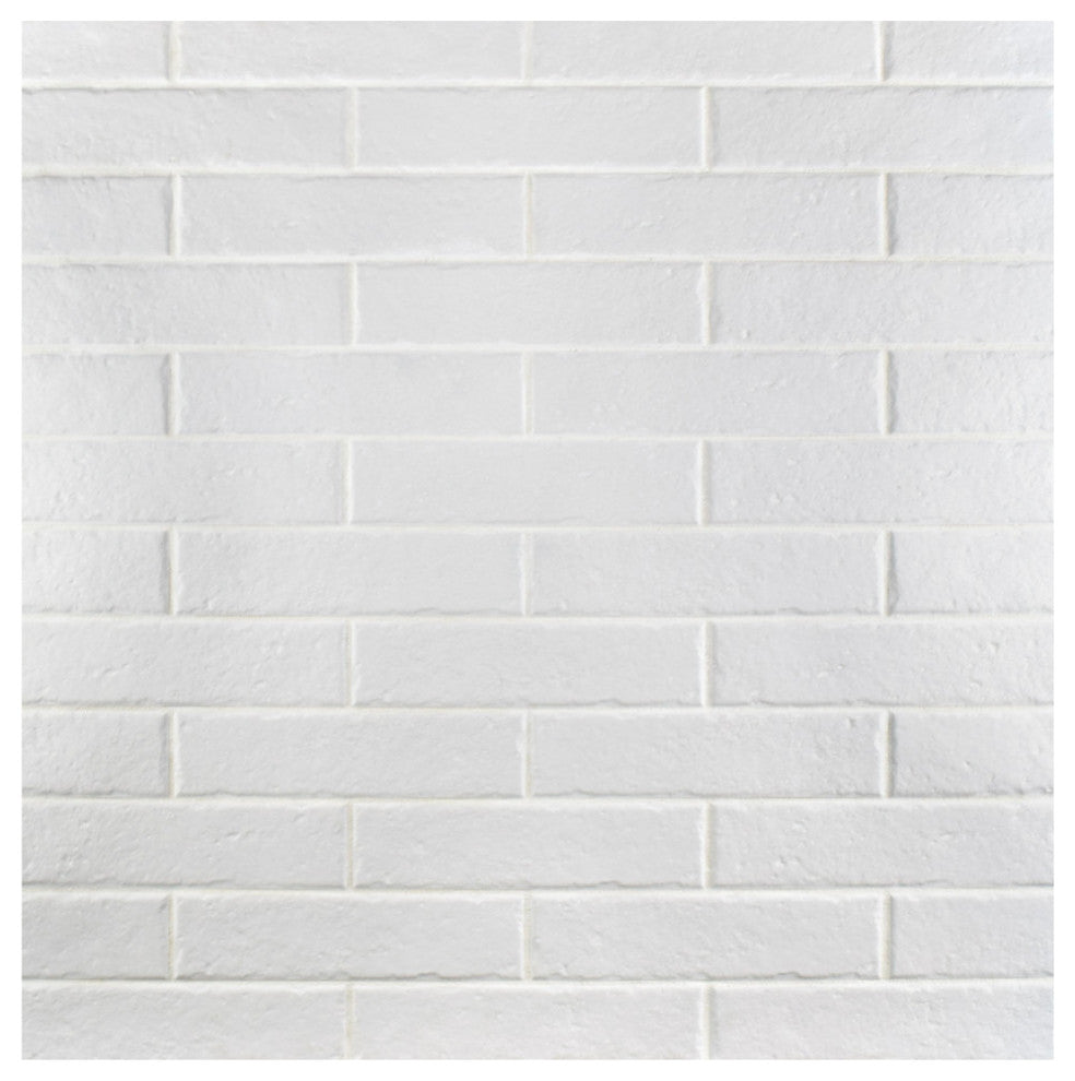 Brooklin Brick Cotto Porcelain Floor and Wall Tile, White