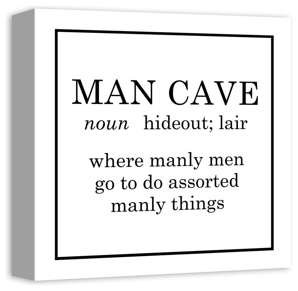 Man Cave Definition 12x12 Canvas Wall Art
