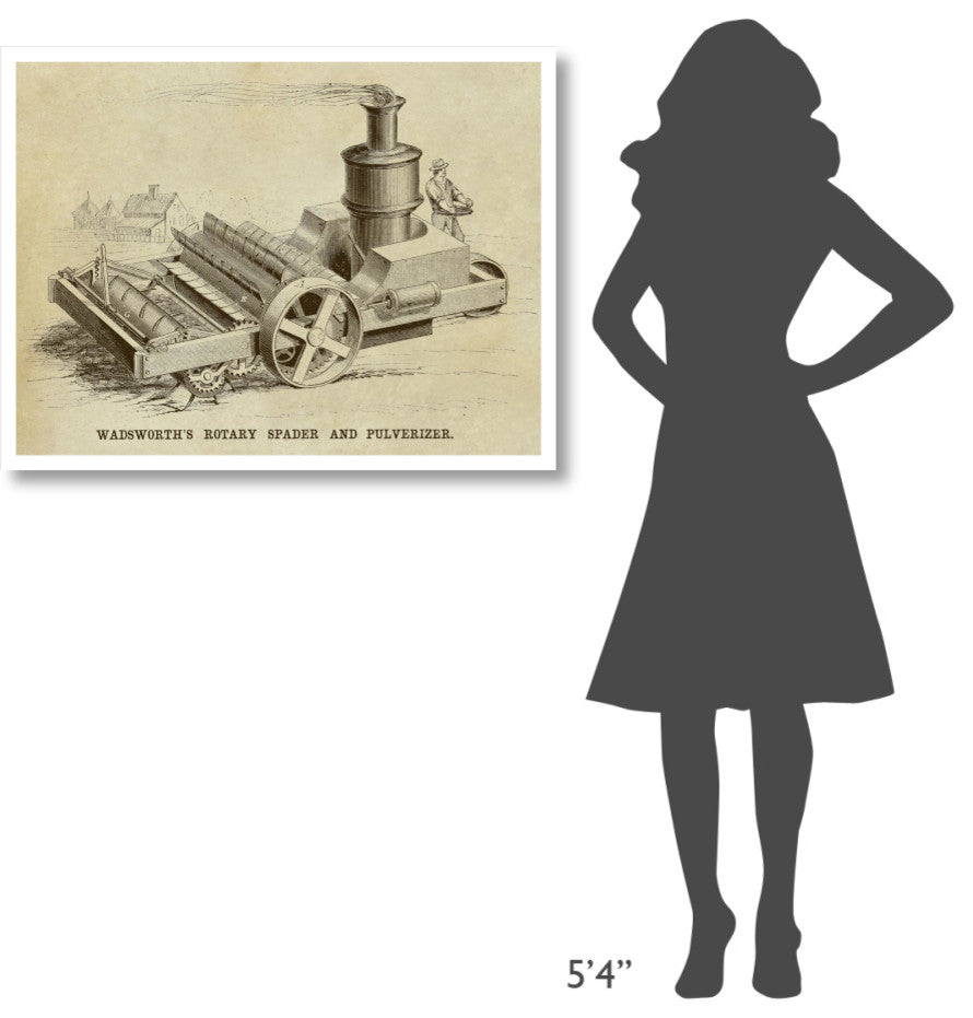"Wadsworth's Rotary Spader and Pulverizer" Paper Print by Inventions, 38"x29"