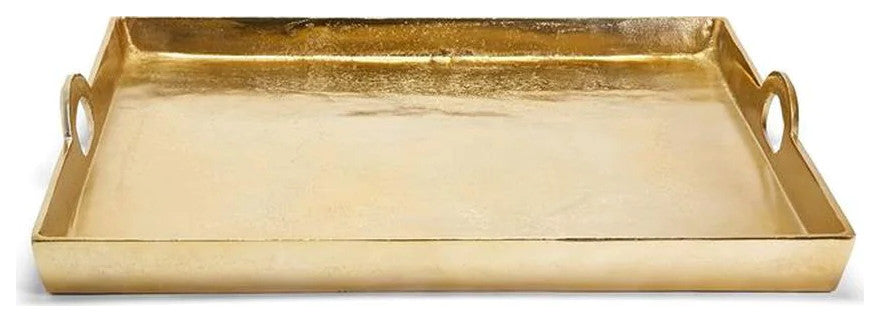 Two's Company Hotel De Ville Gold Decorative Aluminum Square Tray