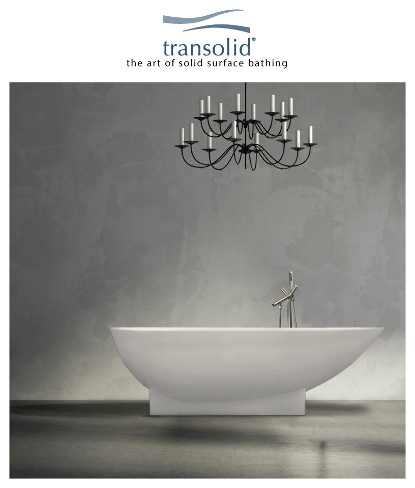 Transolid Shea 72"x36"x20" Freestanding Tub and Faucet Kit, White