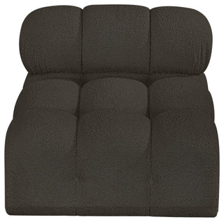 Ames Boucle Fabric Modular Chair, Brown, Armless Chair