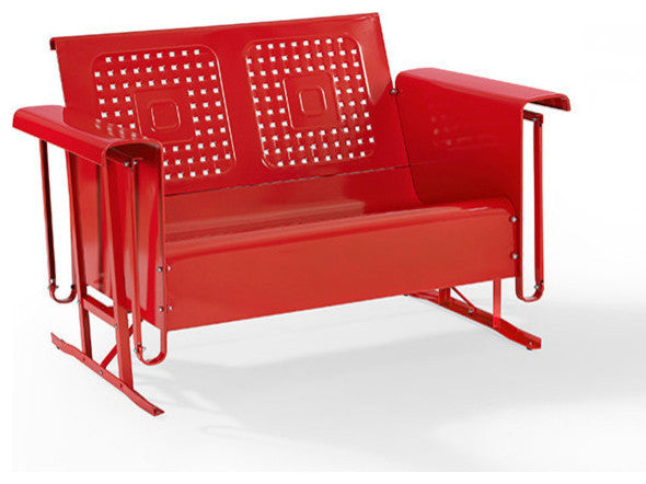 Crosley Bates Loveseat Glider, Red