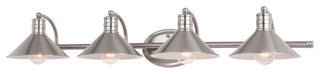 Akron 4 Light Vanity Satin Nickel and Matte White