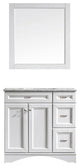 Naples 36" Vanity in White with Carrara White Marble Countertop With Mirror
