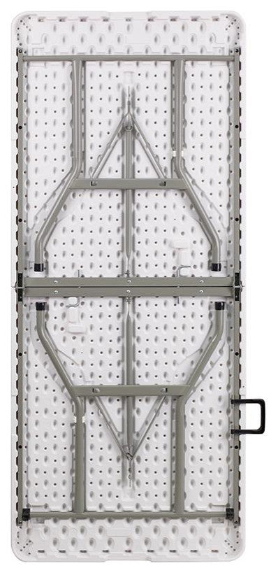 30''x 72'' Bi-Fold Granite White Plastic Folding Table