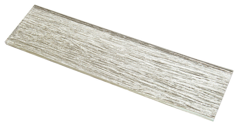 Sonnagh 3"x12" Laminated Glass Mosaic Wall Tile, Champagne, Sample