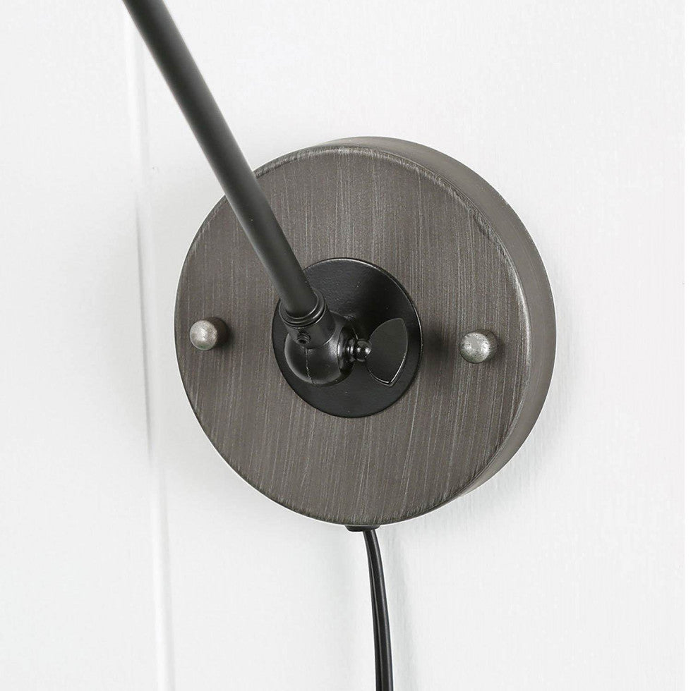 Industrial Wall Lamp Adjustable Wall Sconces Plug-in Sconces Brushed Silver