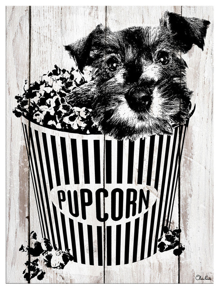 Ready2HangArt 'Pupcorn' Wrapped Canvas Dog Wall Art, 16"x12"