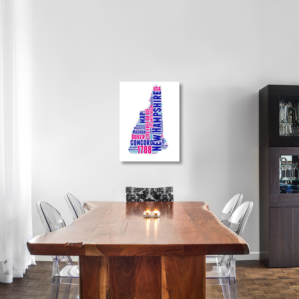 "New Hampshire Word Cloud Map" Fine Art Print