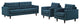 Modern Contemporary Living Room Sofa and Armchairs, Azure, 3-Piece Set