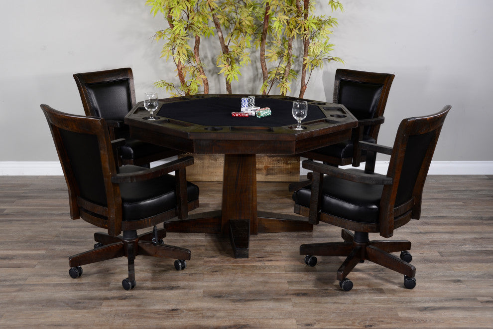 Sunny Designs Homestead Transitional Wood Game & Dining Table in Tobacco Leaf