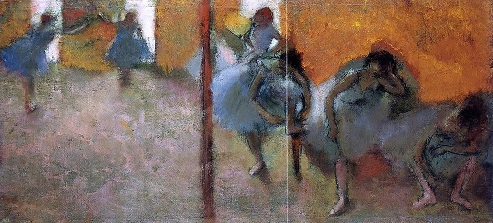 Edgar Degas Dancers in a Studio, 15"x30" Gallery Wrapped Canvas Print