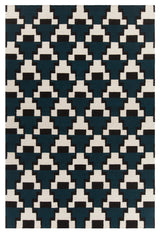 Avon Contemporary Area Rug, Black and White, 5'x7'6"