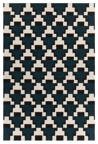 Avon Contemporary Area Rug, Black and White, 5'x7'6"