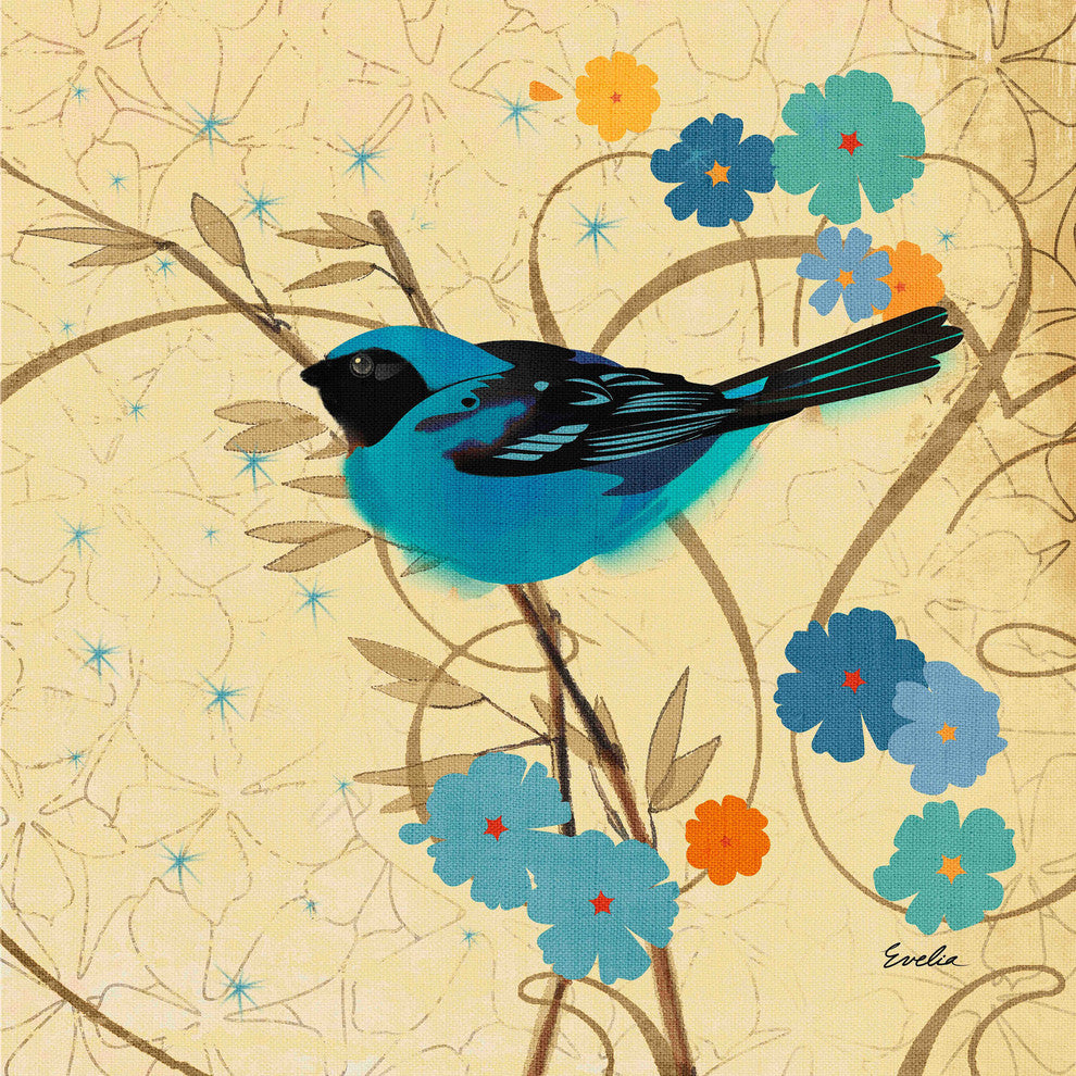 "Hooded Oriole I" Painting Print on Canvas by Evelia