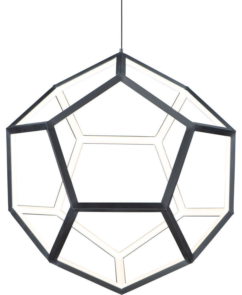 ET2 E25104 Penta 22"W LED Globe Chandelier - Black