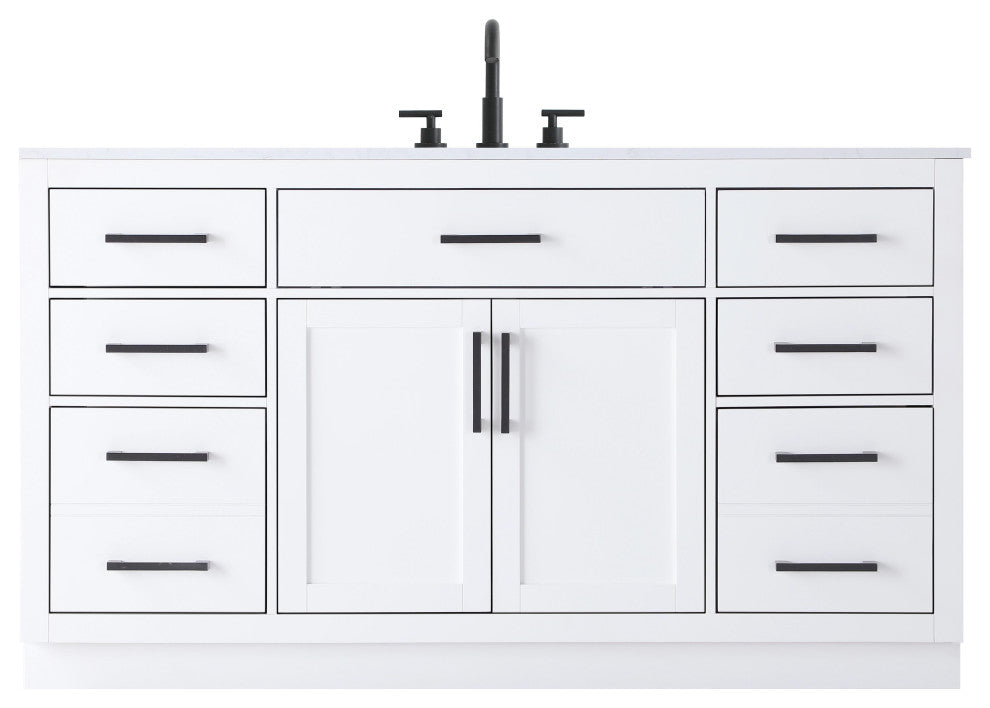Home Living 60" Single Bathroom Vanity, White