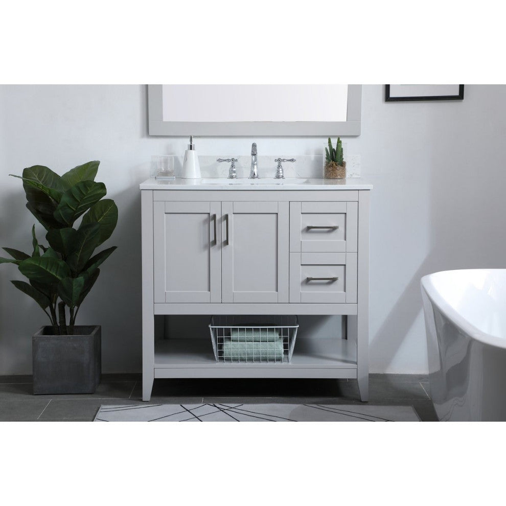 Elegant Decor Aubrey Bathroom Vanity Grey
