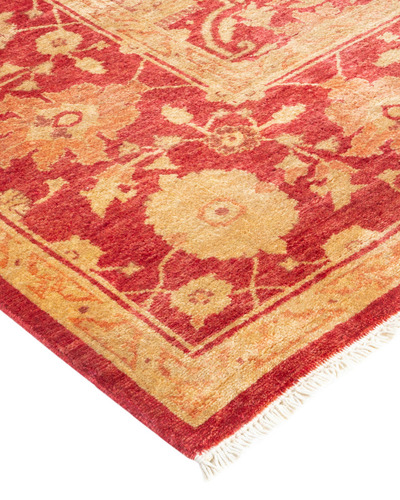 Eclectic, One-of-a-Kind Hand-Knotted Runner Red, 6'0"x15'10"