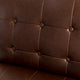 Modern Leatherette Accent Armchair With Black Metal Frame, Set of 2, Brown
