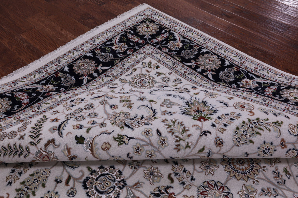 Hand-Knotted Persian Nain Wool & Silk Rug 9' 0" X 12' 5" - Q14747