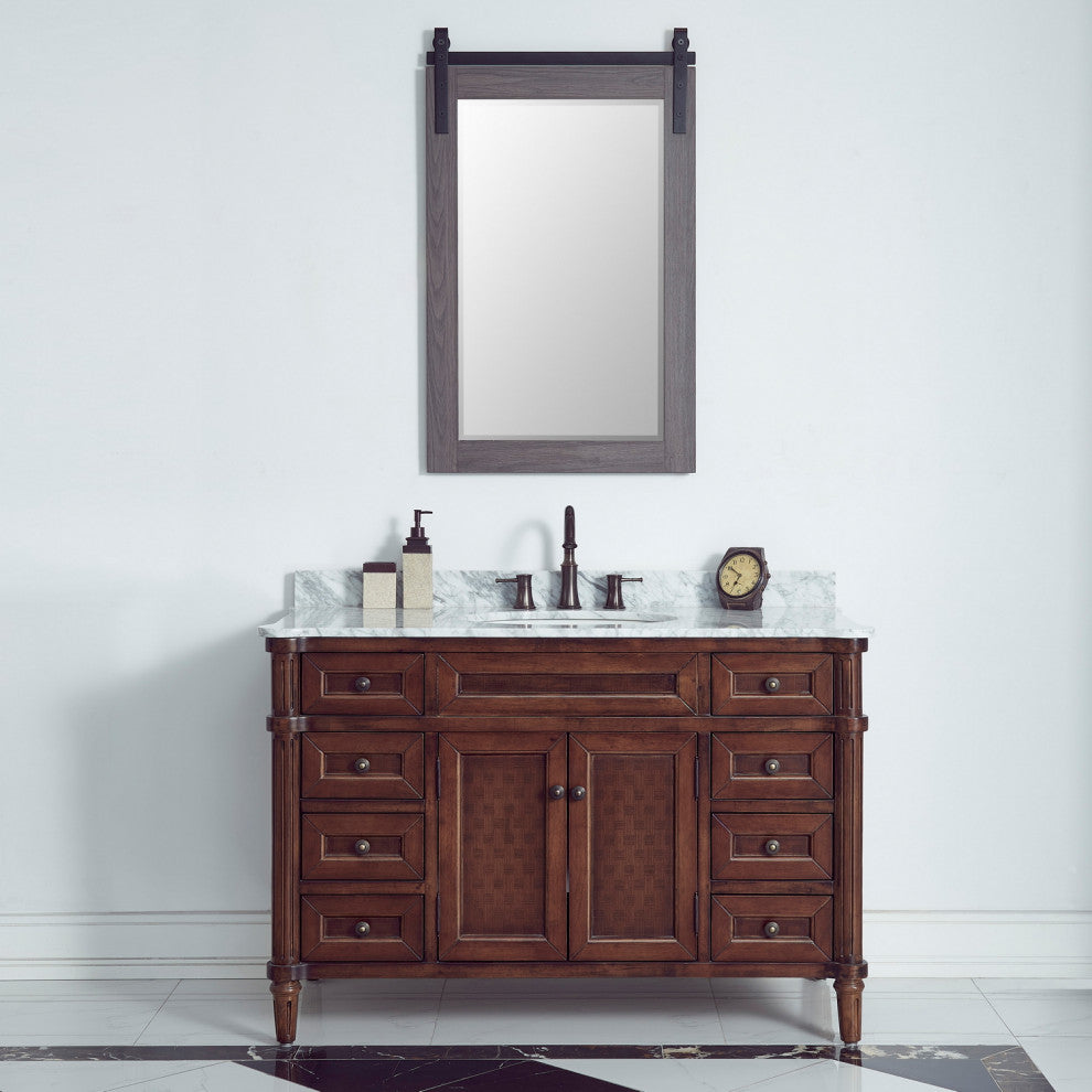 Cortes Rectangular Wall Mount Mirror, Suleiman Oak, 24"