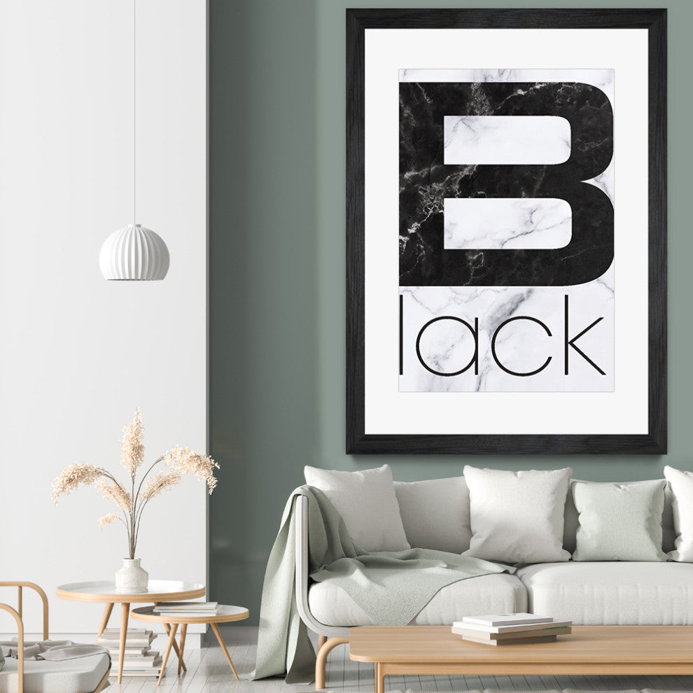 "Black Marble" Matted and Framed, 52"x36"