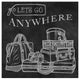 "Adventure Love Suitcase Chalk" Digital Paper Print by Mary Urban, 26"x26"