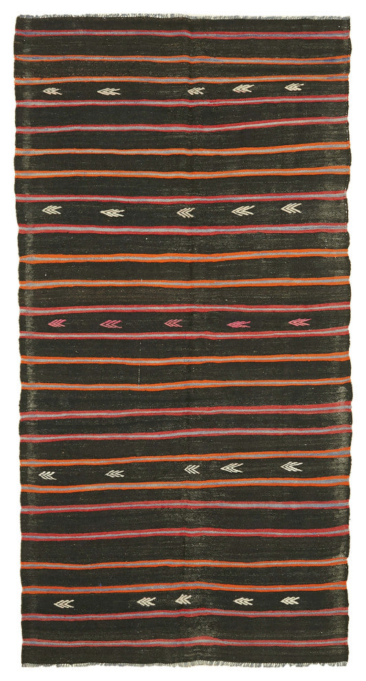 Rug N Carpet - Handmade Oriental 5' 5'' x 10' 3'' Vintage Goat Hair Kilim Rug
