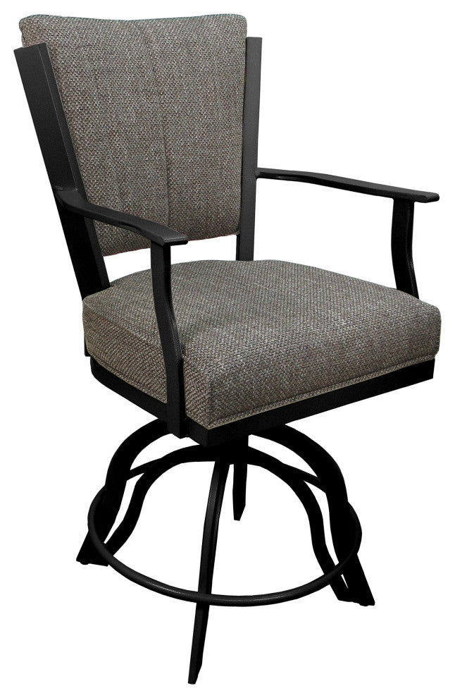 Montana Swivel Tilt Metal 30" Bar Stool or Counter 26" on A Base, Plumley Cocoa - Grey, 30"